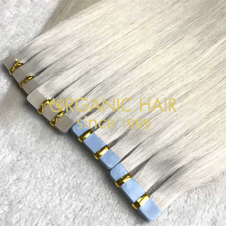 Ash blonde tape in hair extensions is available H118